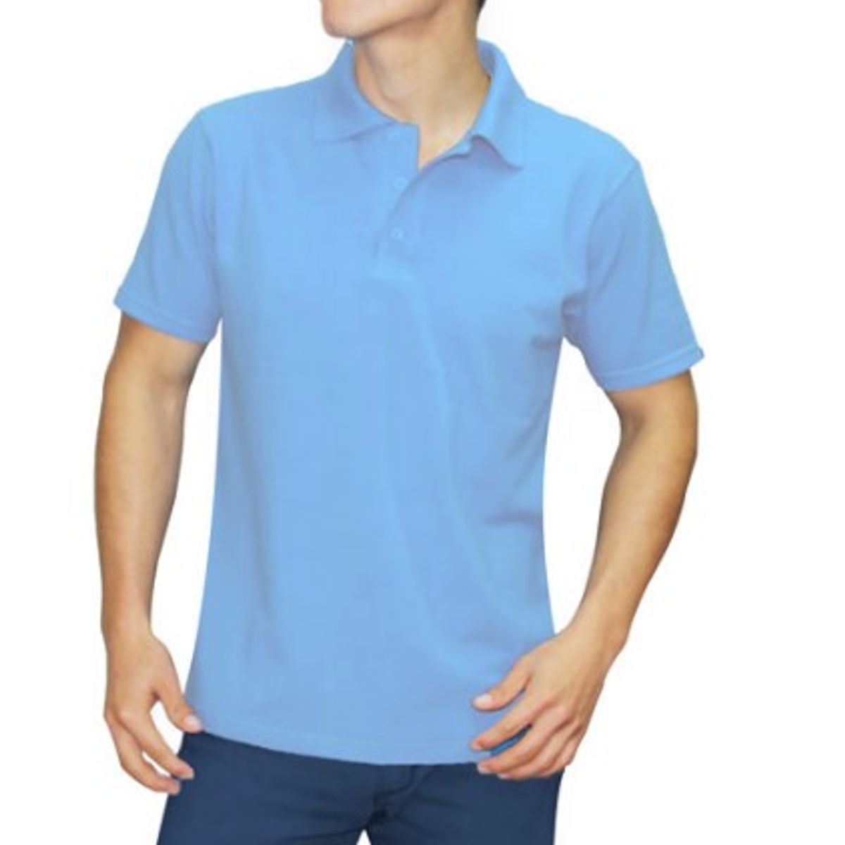 GENERICO - POLO CAMISERO MANGA CORTA CELESTE