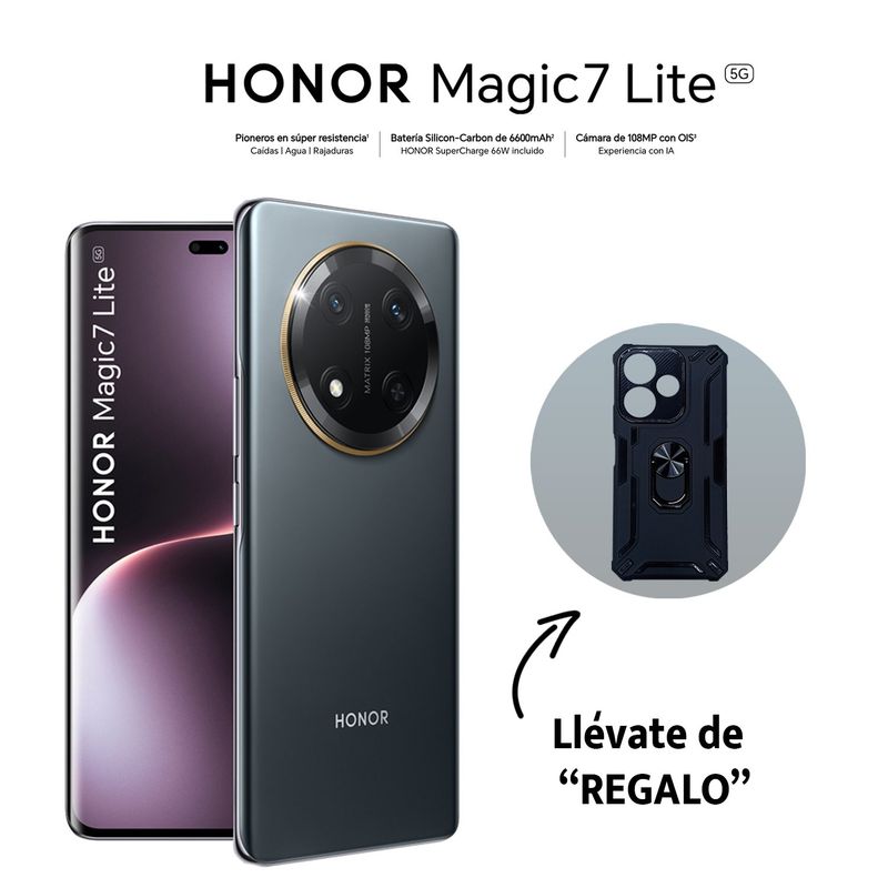 HONOR - HONOR MAGIC 7 LITE 5G 8GB RAM 256GB REGISTRADO COLOR NEGRO TITANIO CON ESTUCHE DE REGALO