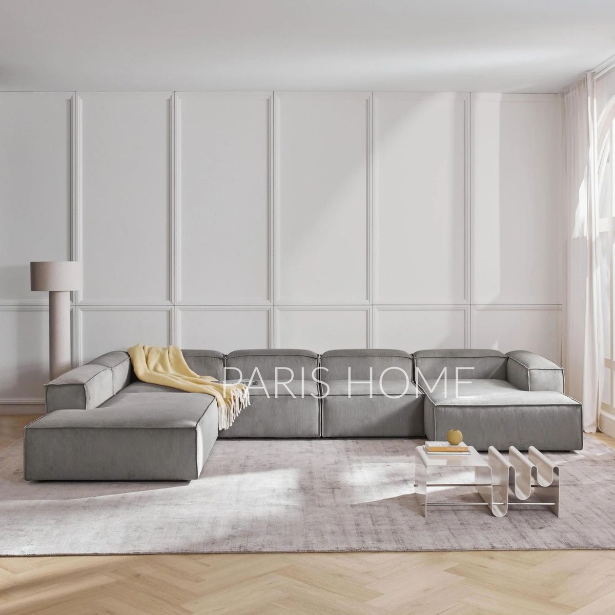 GENERICO - Seccional Izquierdo Rinconera 6 Plazas Monarch Pana - Gris