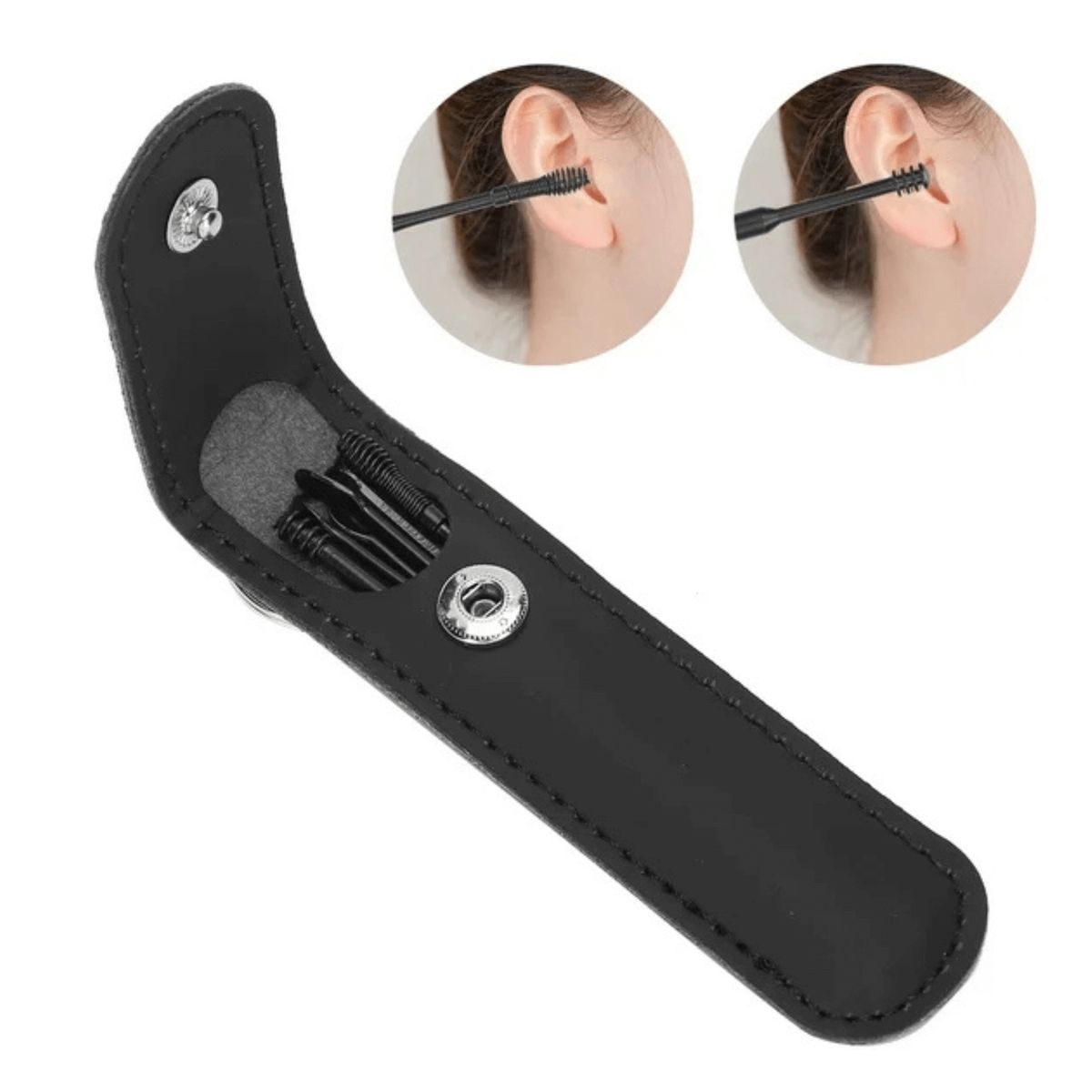 OEM - Limpiador de Oídos 6 en 1  Negro – Higiene Profesional en Casa