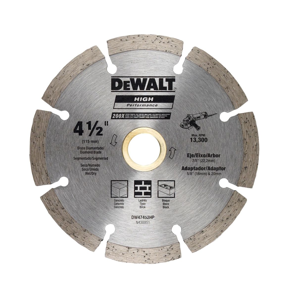 DEWALT - Disco Diamantado Segmentado 4-12 Dewalt DW47452HP