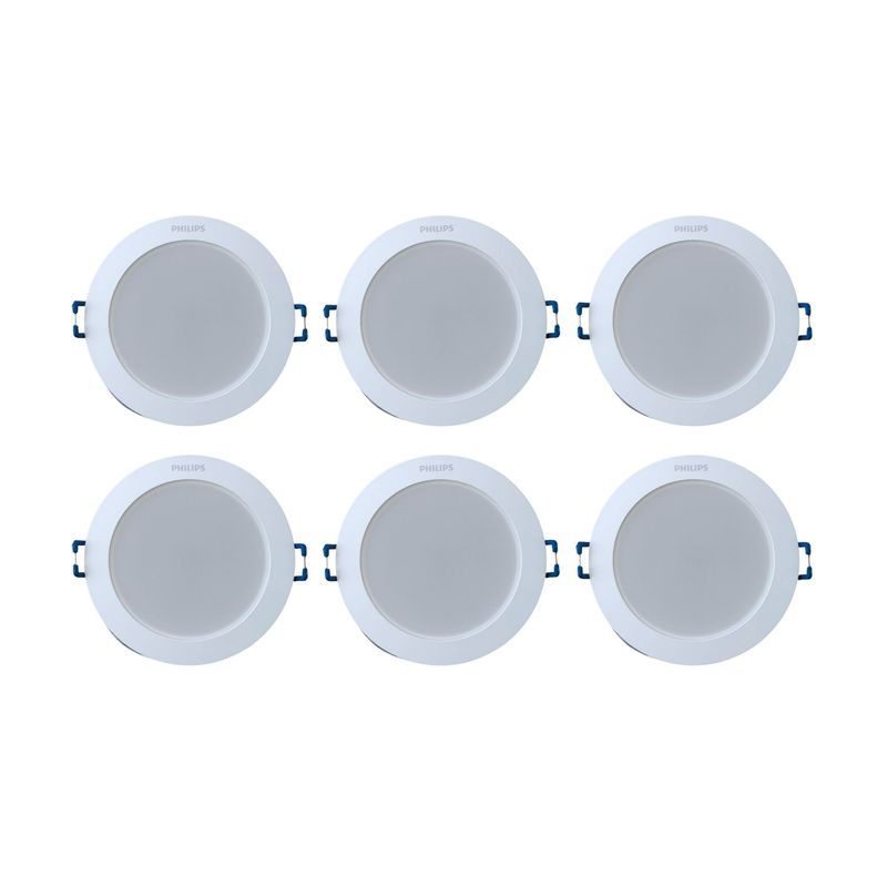 PHILIPS - PACK X6 SPOT LED 6W PHILIPS PARA CAJA OCTAGONAL  LUZ CALIDA