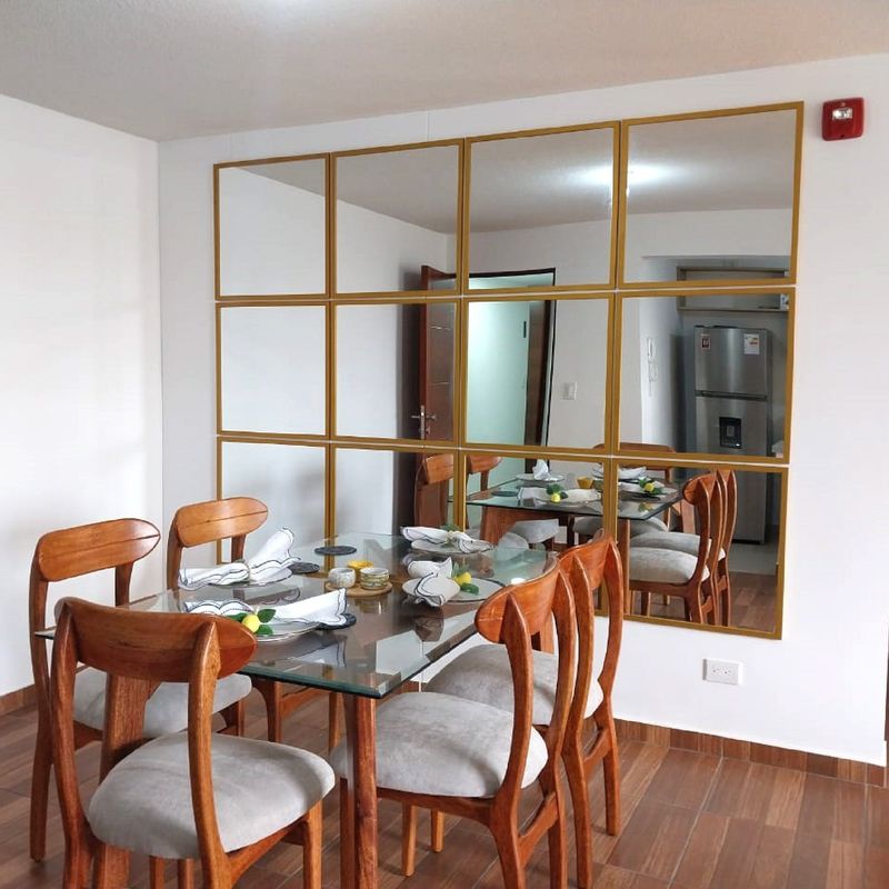 GENERICO - Espejos ventana para sala y comedor marco dorado