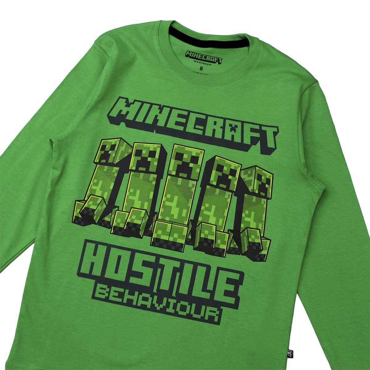 MINECRAFT - POLO BAS ML MINECRAFT NIÑO VERDE MANZANA