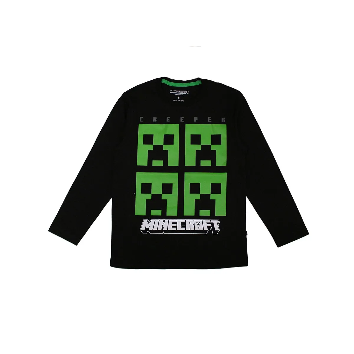 MINECRAFT - POLO BAS MANGA LARGA MINECRAFT NIÑO COLOR NEGRO