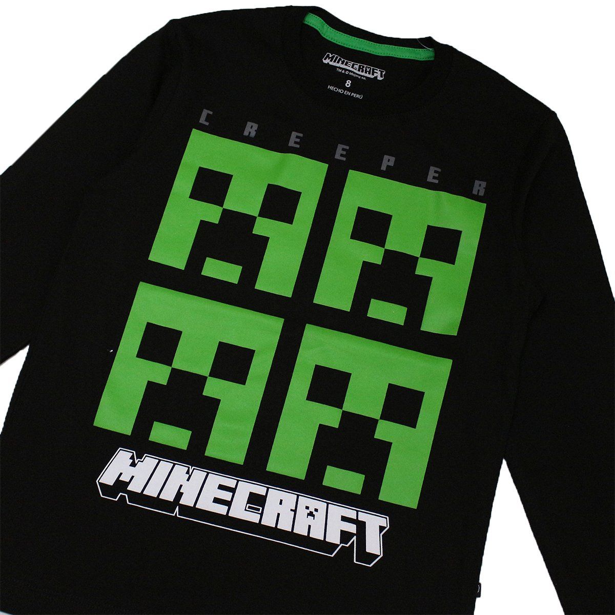 MINECRAFT - POLO BAS MANGA LARGA MINECRAFT NIÑO COLOR NEGRO
