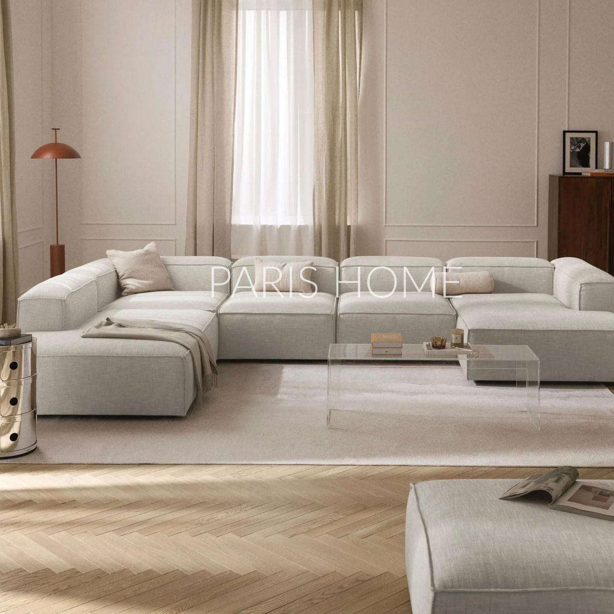 GENERICO - Seccional Izquierdo Rinconera 6 Plazas Monarch Lino  - Gris