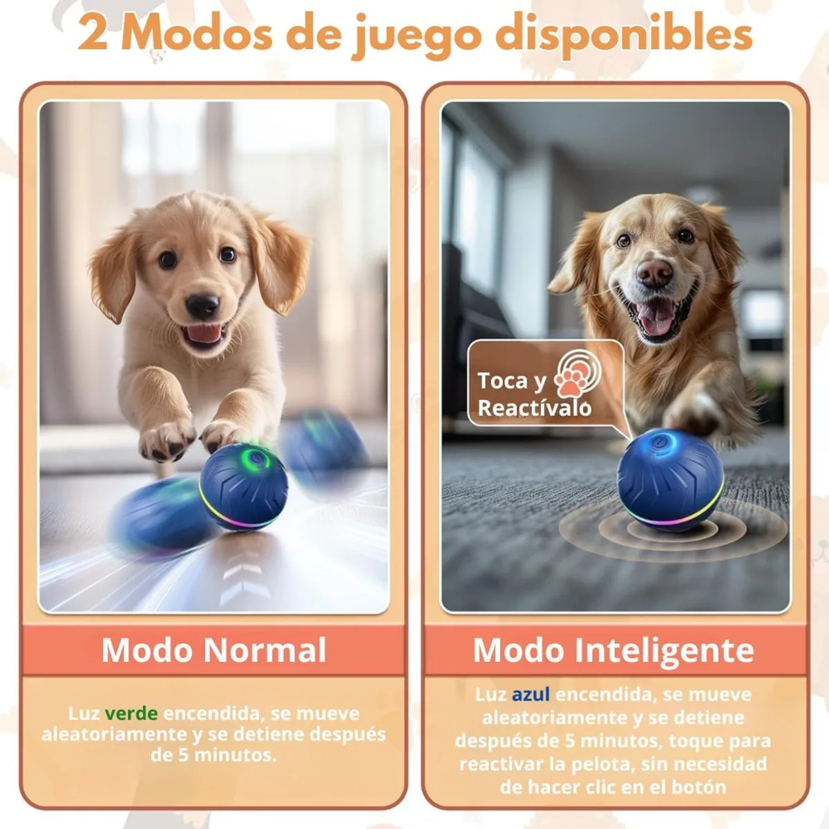 GENERICO - Pelota Interactiva para Perros Juguete LED de Rebote
