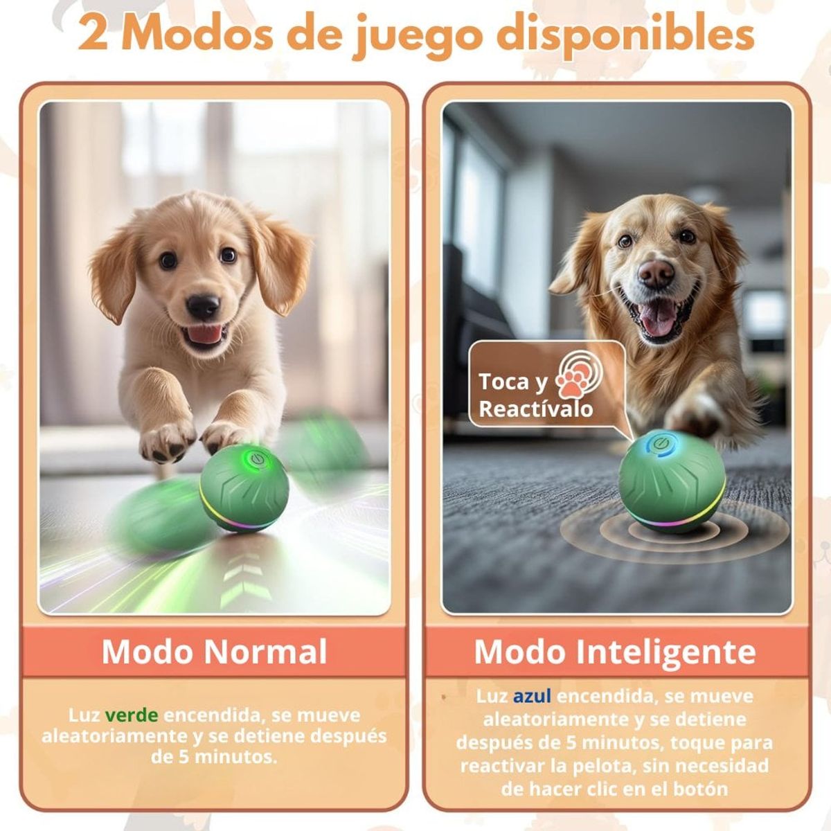 GENERICO - Pelota Interactiva para Perros Juguete LED de Rebote