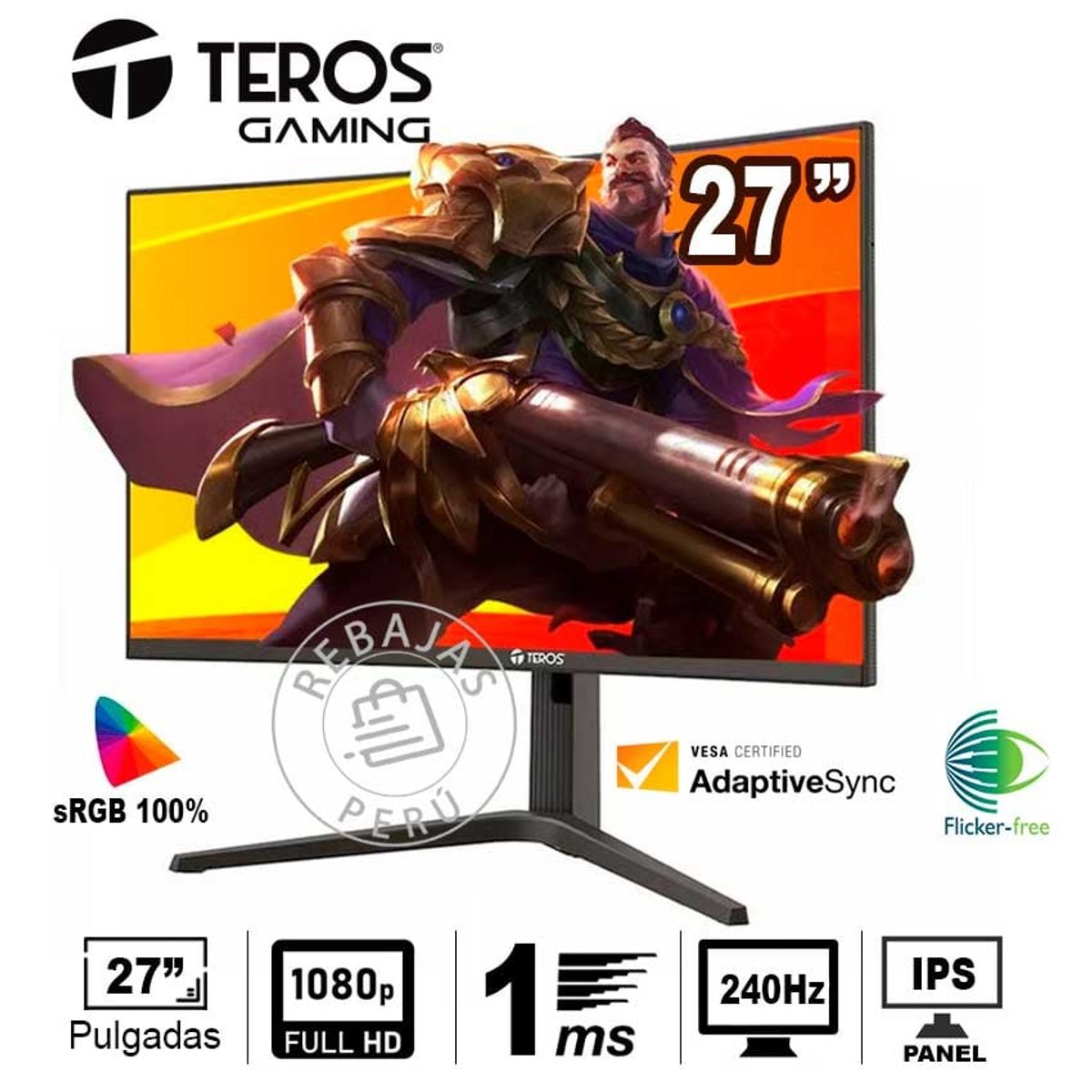 TEROS GAMING - Monitor Teros TE-3197N IPS Full HD 240Hz 1ms AdaptiveSync Flicker-Free