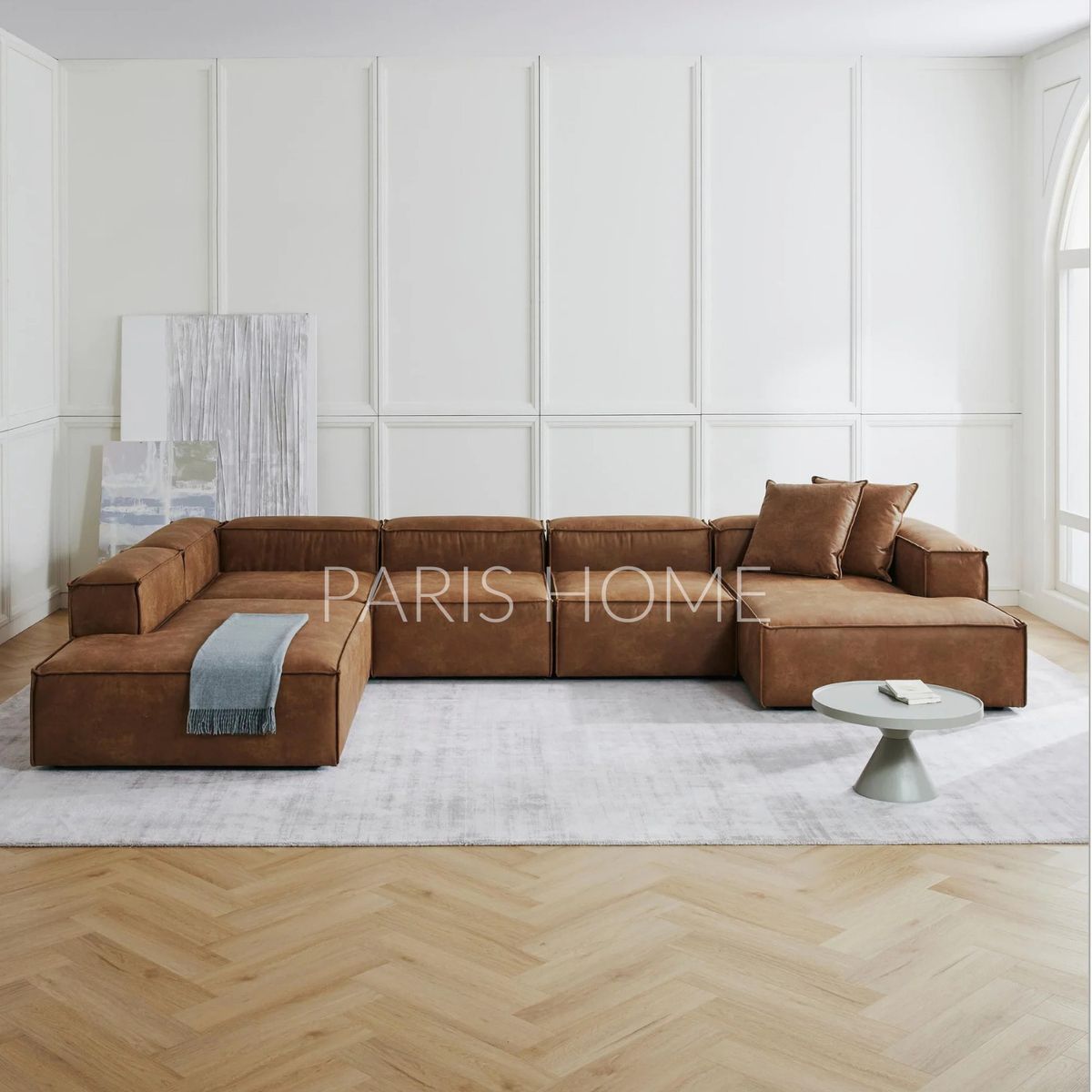 GENERICO - Seccional Izquierdo Rinconera 6 Plazas Monarch Ultracuero  - Marrón