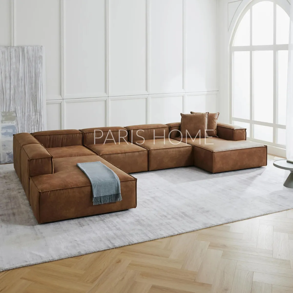 GENERICO - Seccional Izquierdo Rinconera 6 Plazas Monarch Ultracuero  - Marrón