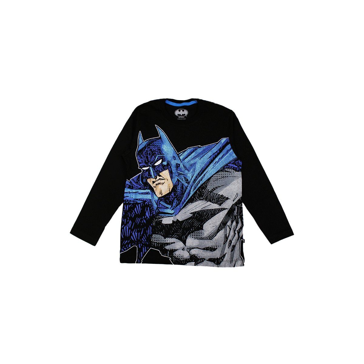 DC COMICS - POLO BAS ML NIÑO BATMAN NEGRO