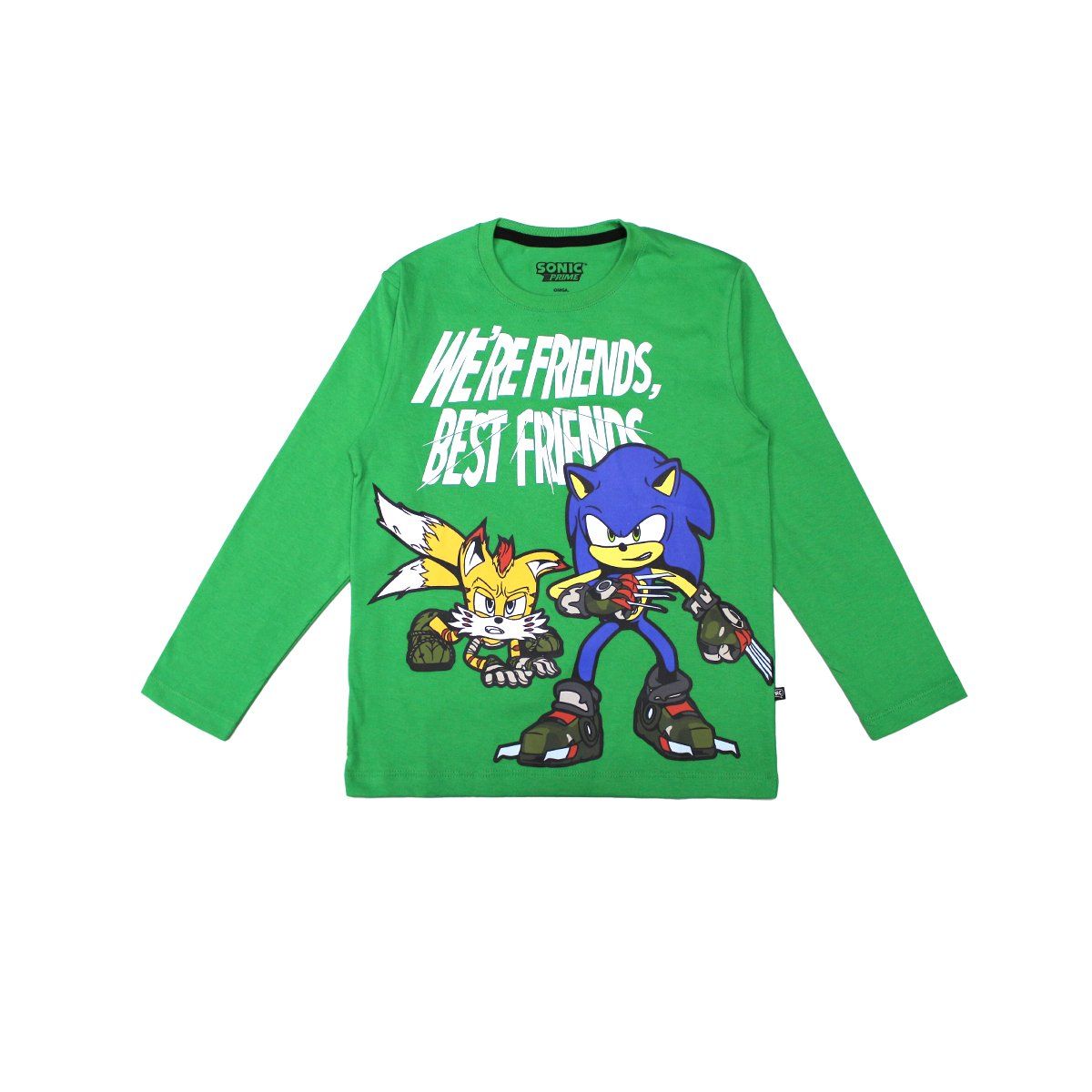 SEGA - POLO BASICO MANGA LARGA  NIÑO SONIC VERDE