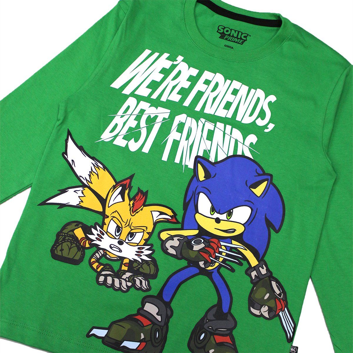 SEGA - POLO BASICO MANGA LARGA  NIÑO SONIC VERDE