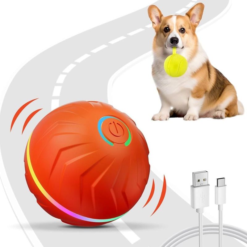 GENERICO - Pelota Interactiva para Perros Juguete LED de Rebote