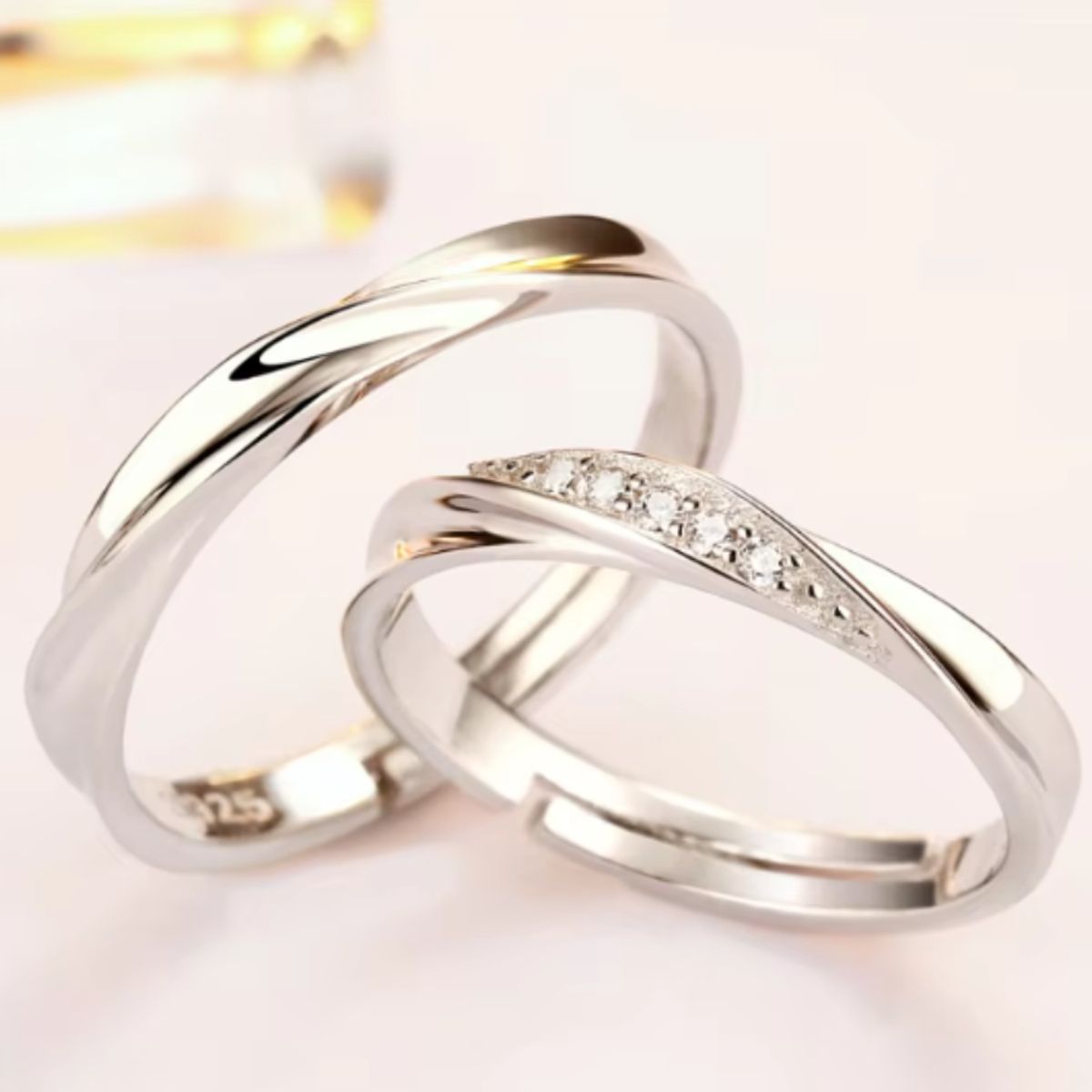 GENERICO - Anillos de Pareja Ajustables - Eterno Resplandor