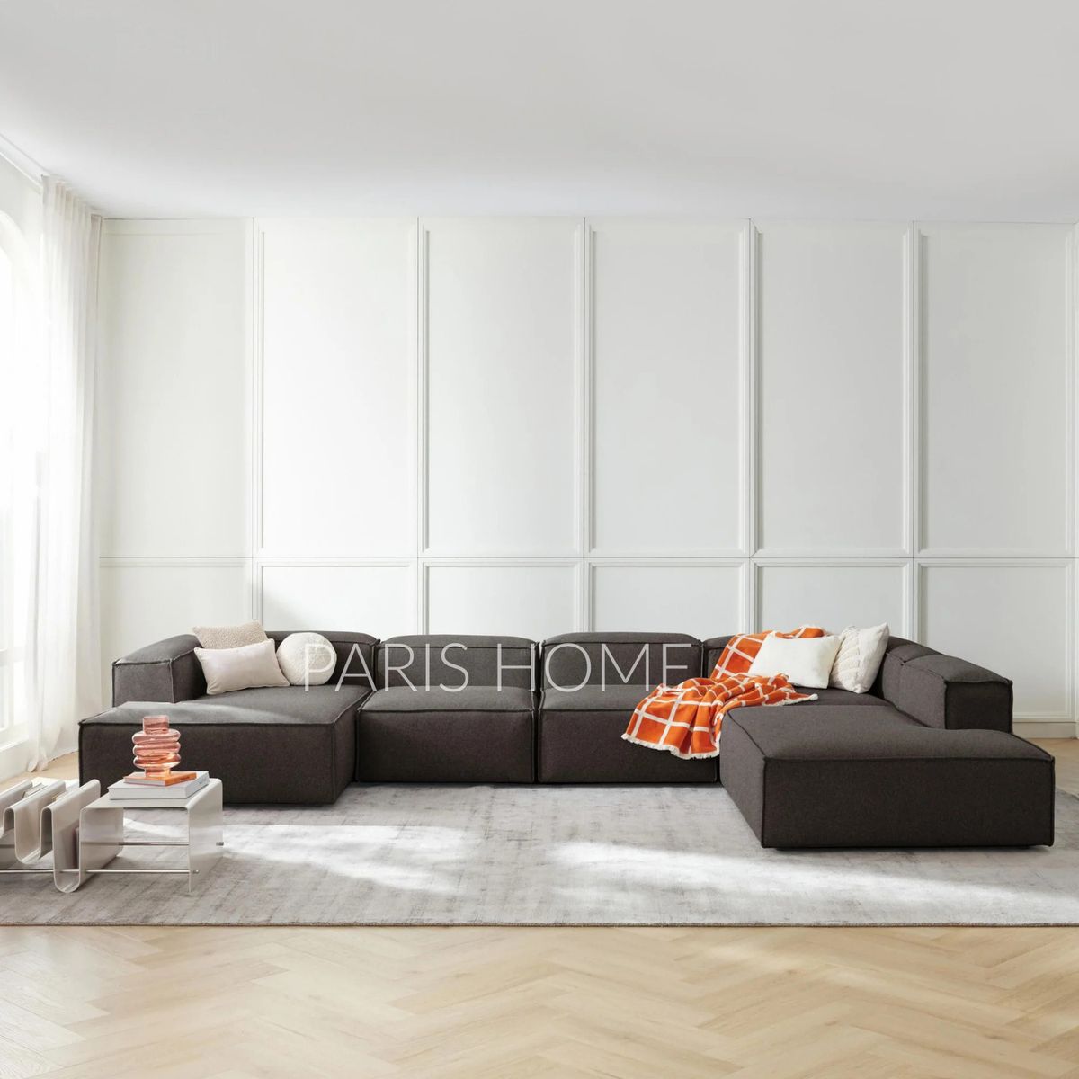 GENERICO - Seccional Derecho Rinconera 6 Plazas Monarch Tejido - Gris Oscuro