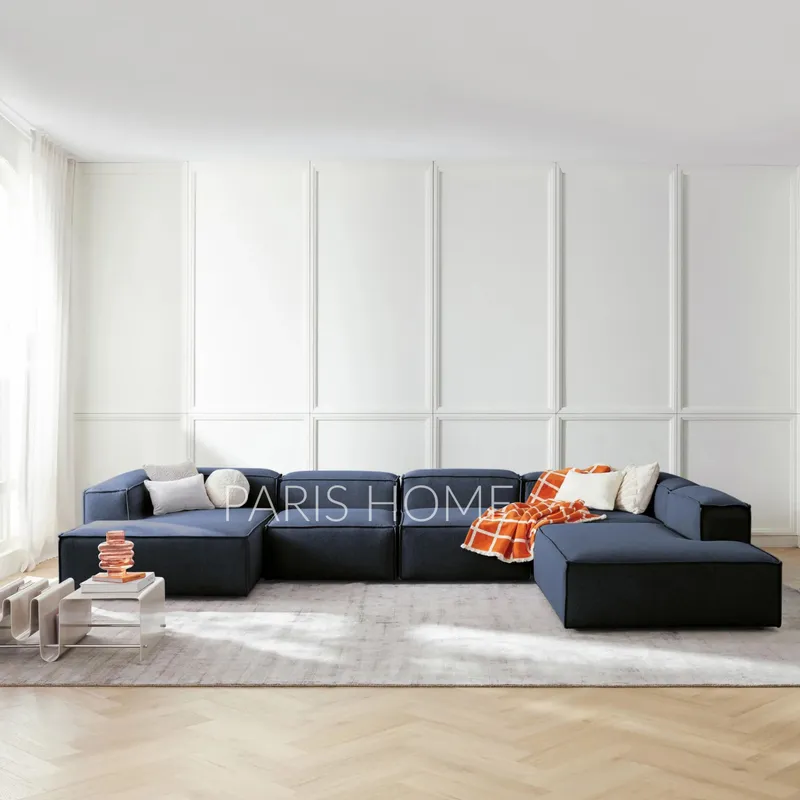 GENERICO - Seccional Derecho Rinconera 6 Plazas Monarch Tejido - Azul Oscuro