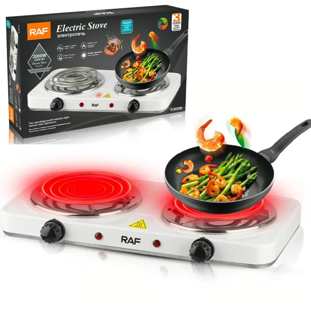 OEM - Cocina Electrica 2Hornillas Encimera Estufa Doble