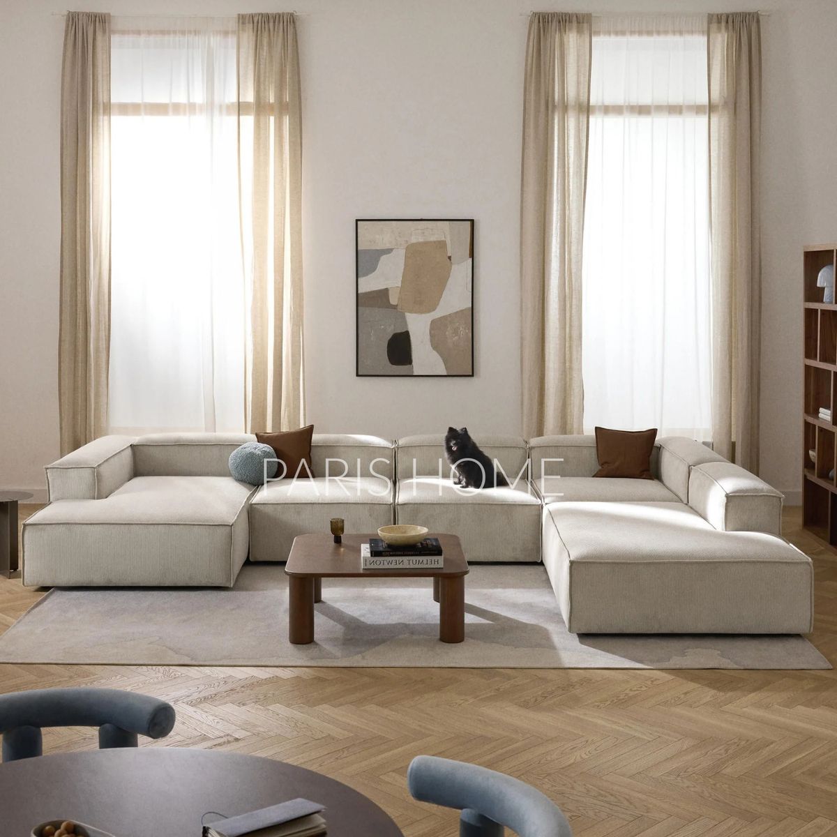 GENERICO - Seccional Derecho Rinconera 6 Plazas Monarch Pana - Beige Claro