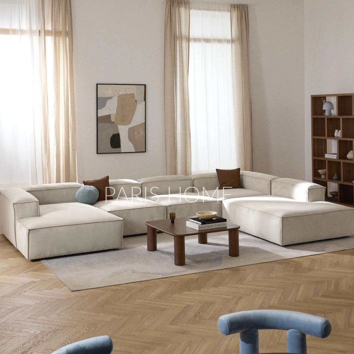 GENERICO - Seccional Derecho Rinconera 6 Plazas Monarch Pana - Beige Claro