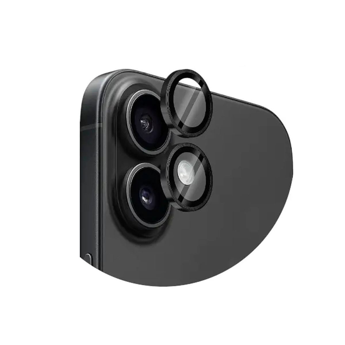 GENERICO - Protectores individuales para lentes de cámaras iPhone 16 Negro