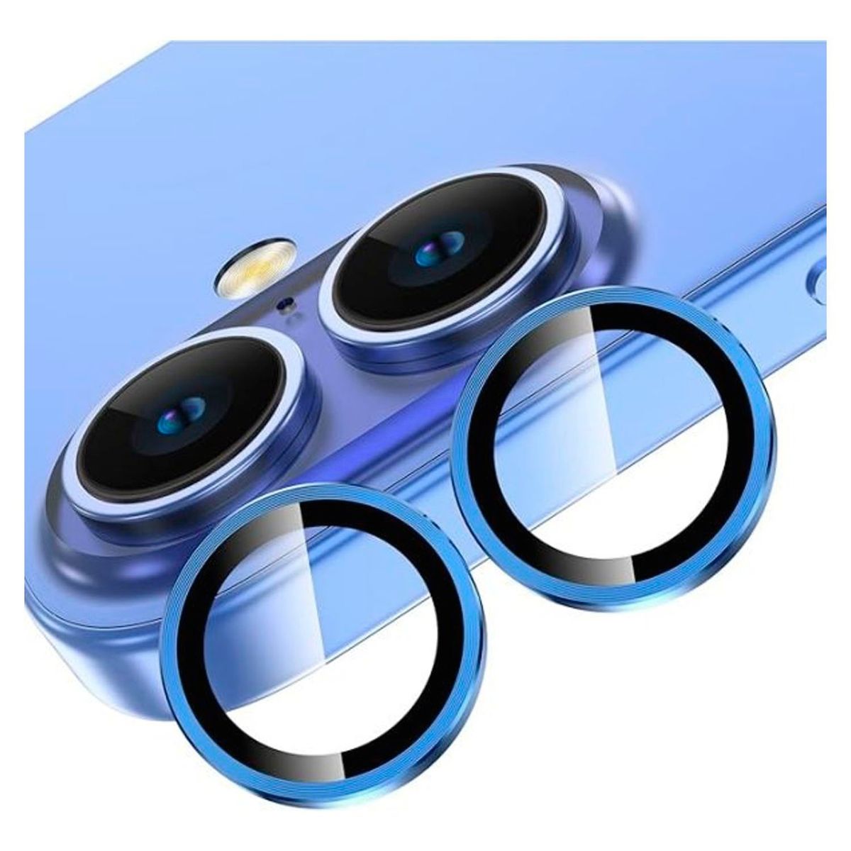 GENERICO - Protectores individuales para lentes de cámaras iPhone 16 Plus Azul