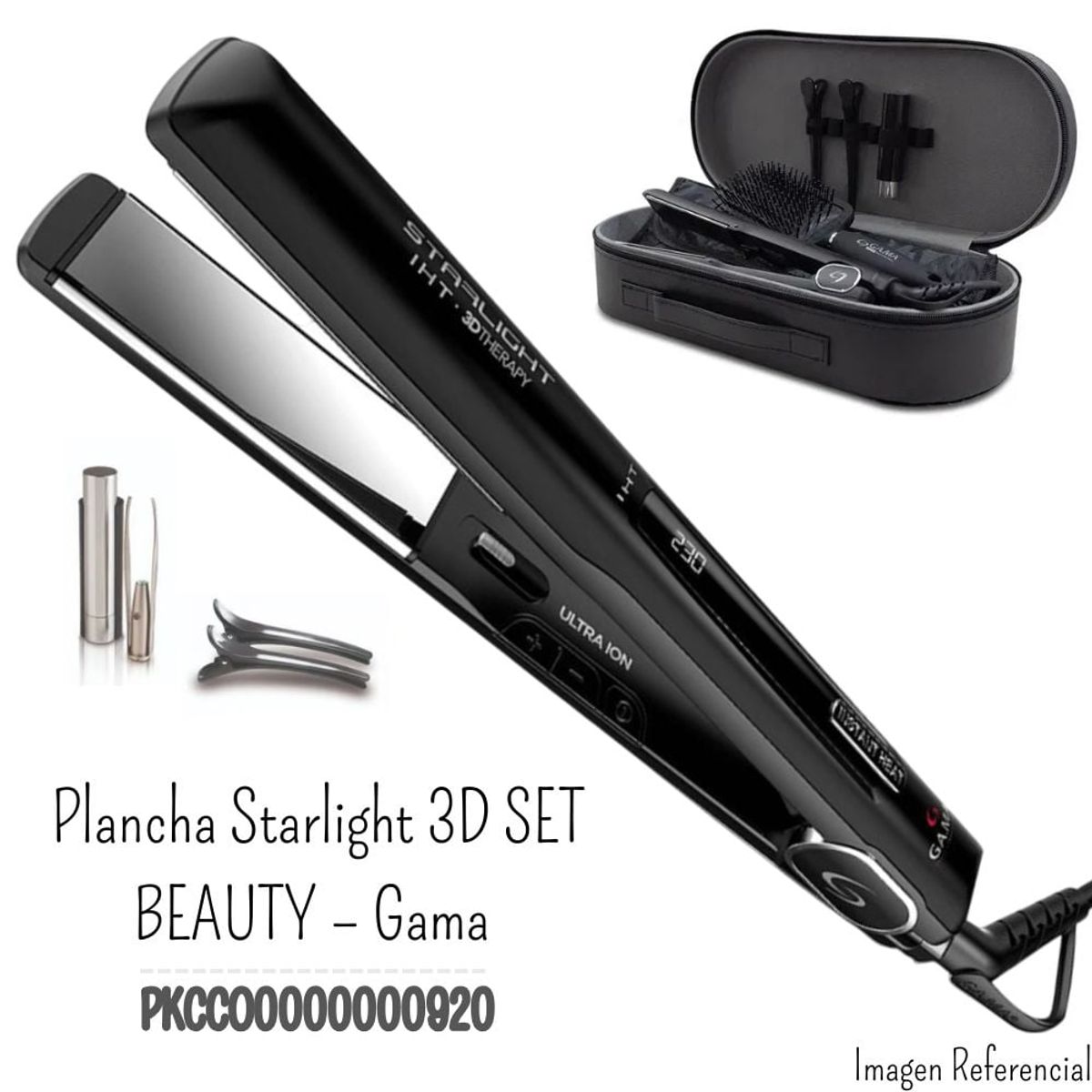 GAMA - Plancha Alisadora Gama Digital Starlight 3D SET BEAUTY