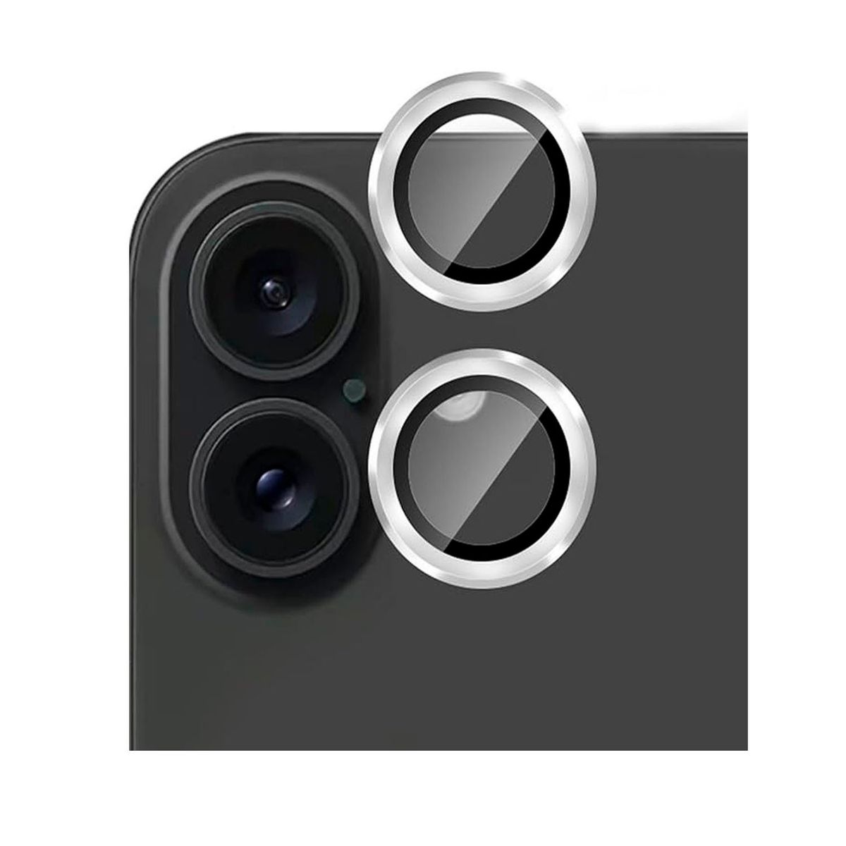 GENERICO - Protectores individuales para lentes de cámaras iPhone 16 Plus Silver