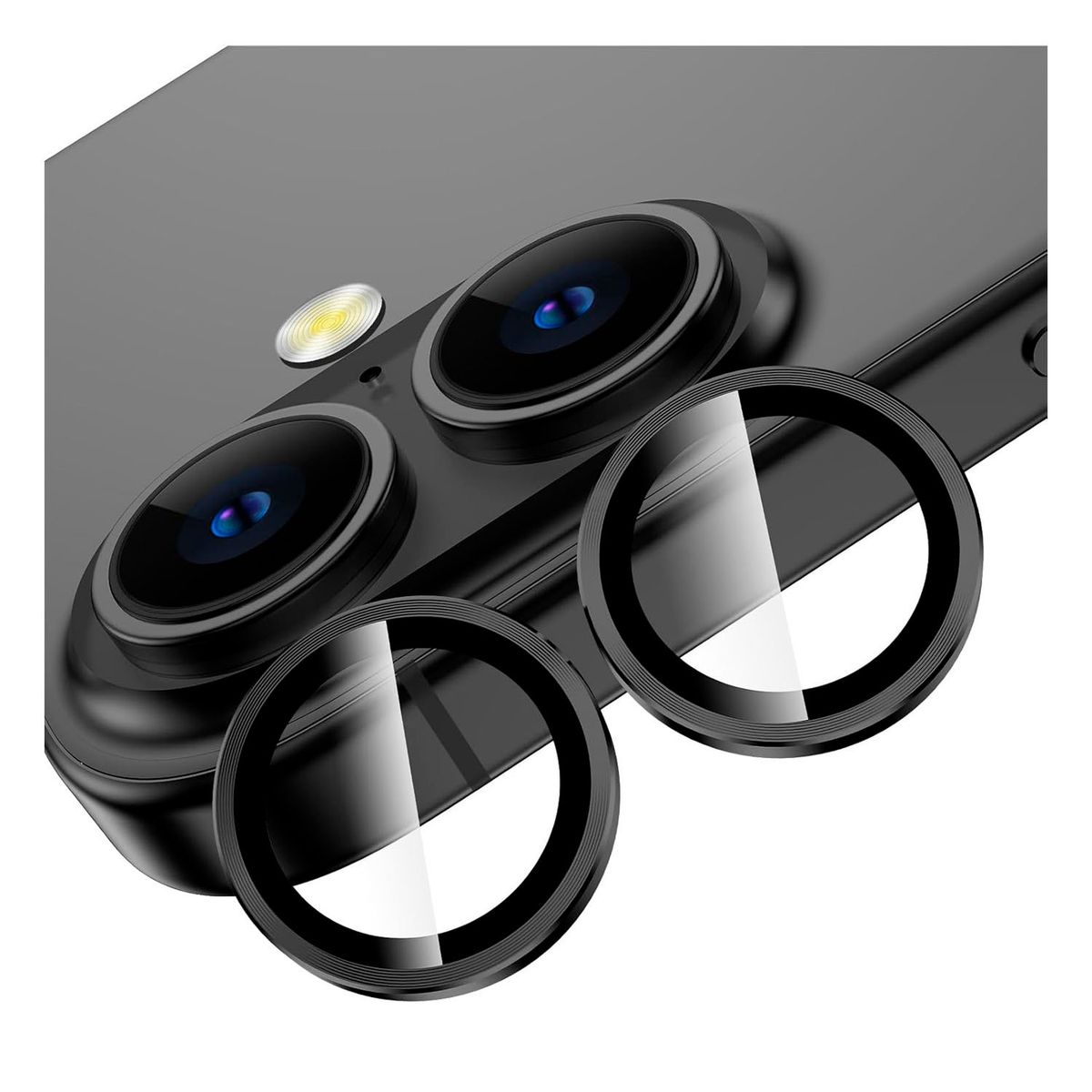 GENERICO - Protectores individuales para lentes de cámaras iPhone 16 Plus Negro