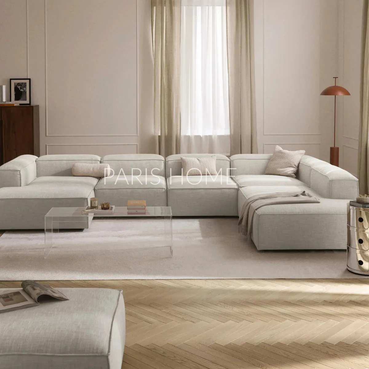 GENERICO - Seccional Derecho Rinconera 6 Plazas Monarch Lino - Gris