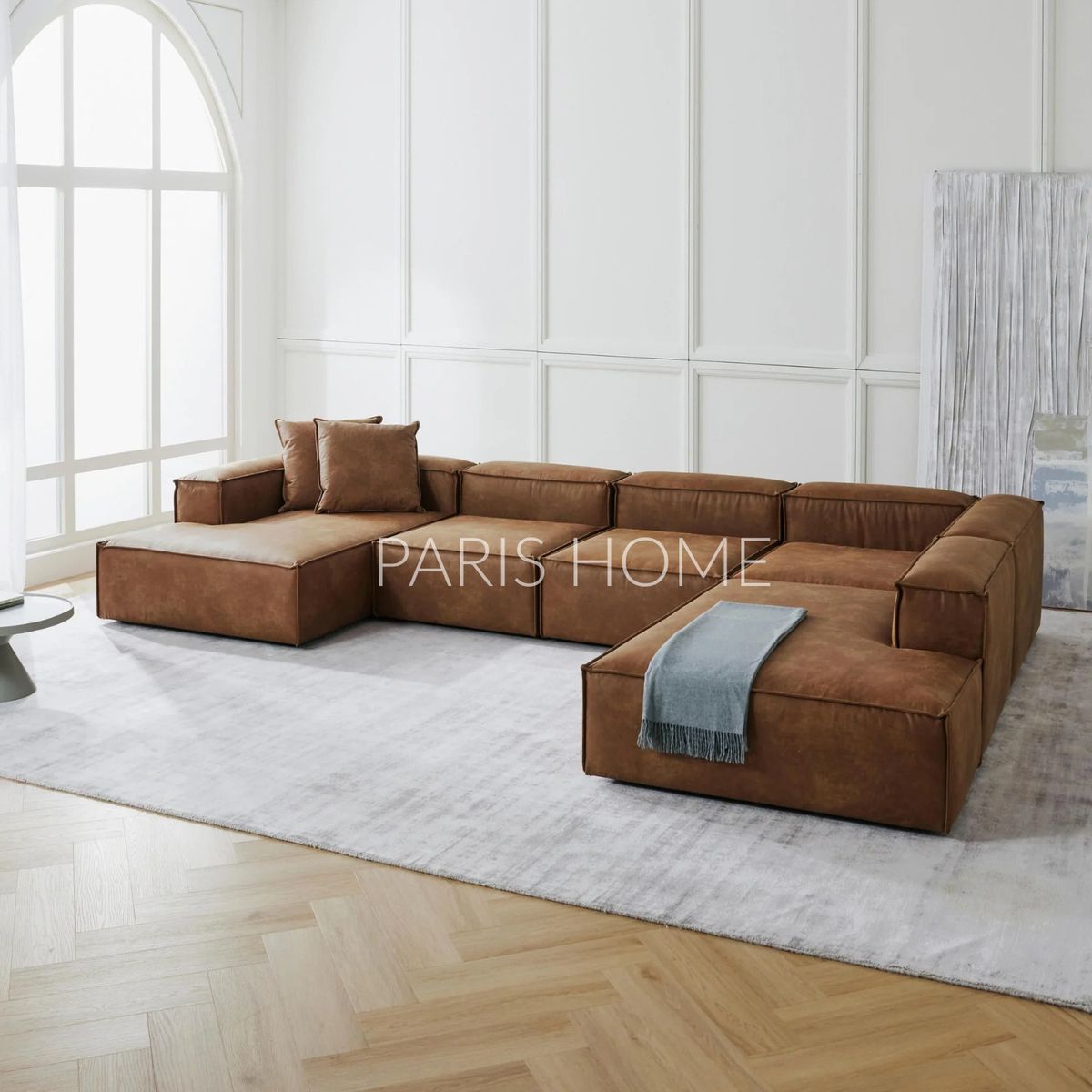 GENERICO - Seccional Derecho Rinconera 6 Plazas Monarch Ultracuero - Marrón