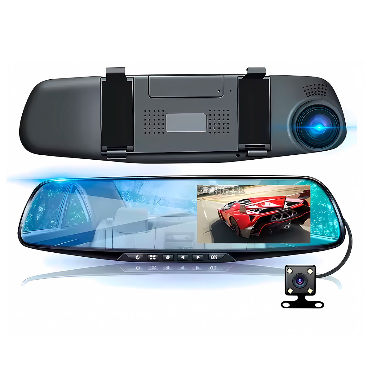 GENERICO - Espejo Retrovisor con Camara de Retroceso