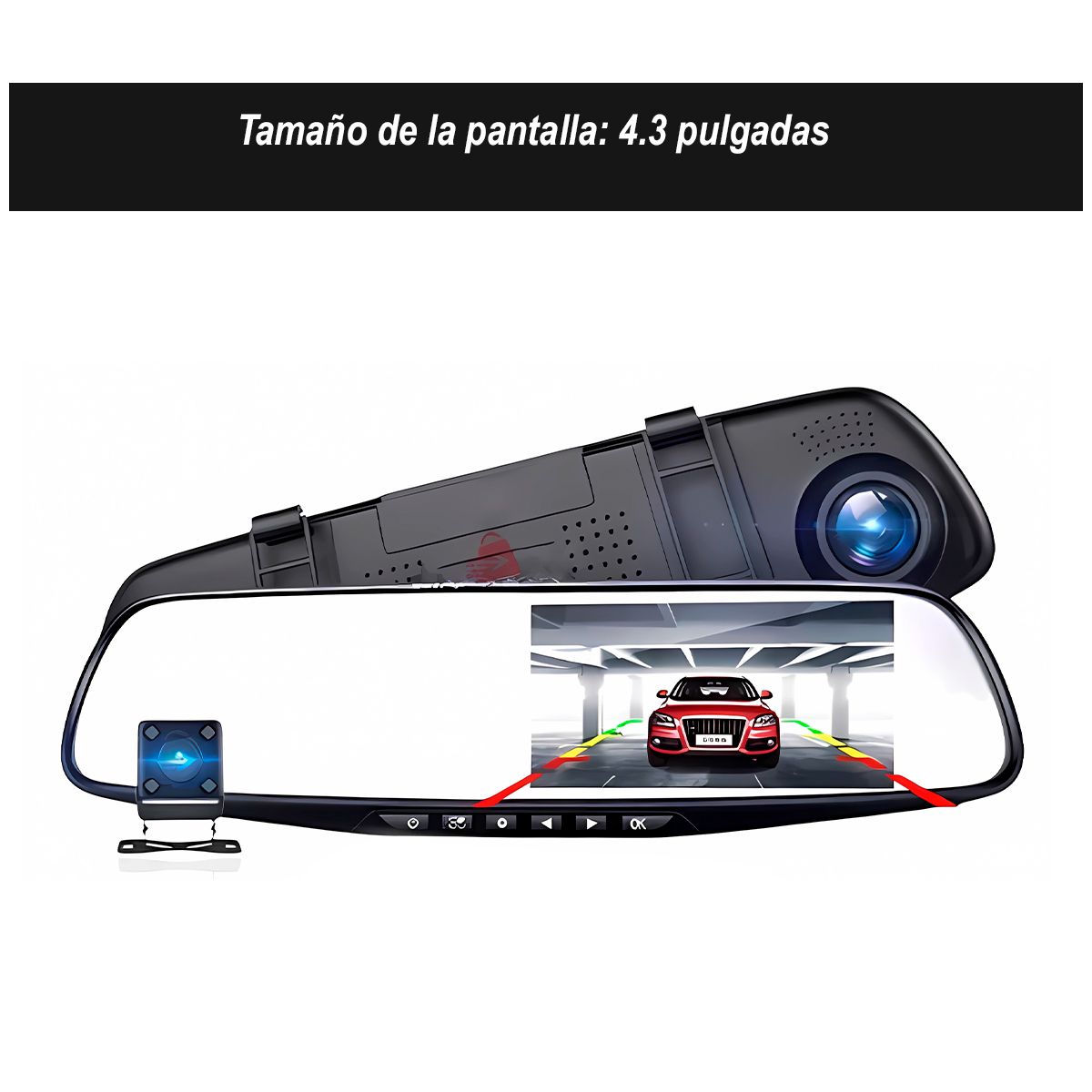 GENERICO - Espejo Retrovisor con Camara de Retroceso