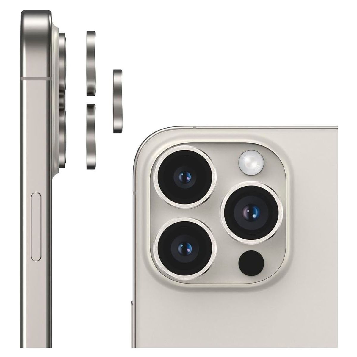 GENERICO - Protector individual para lentes de cámaras iPhone 15 Pro Max Titanium