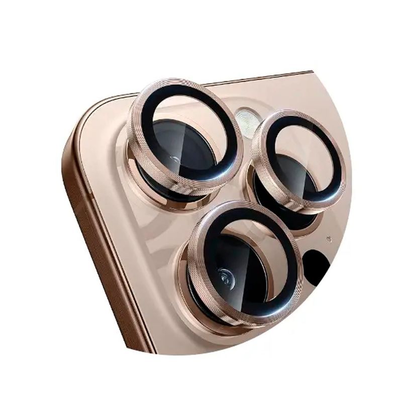 GENERICO - Protector individual para lentes de cámaras iPhone 15 Pro Gold