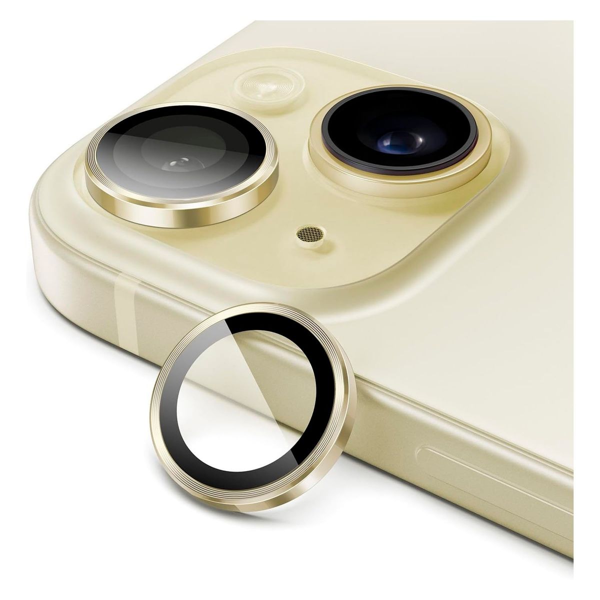 GENERICO - Protector individual para lente de cámaras iPhone 15 Y 15Plus Amarillo