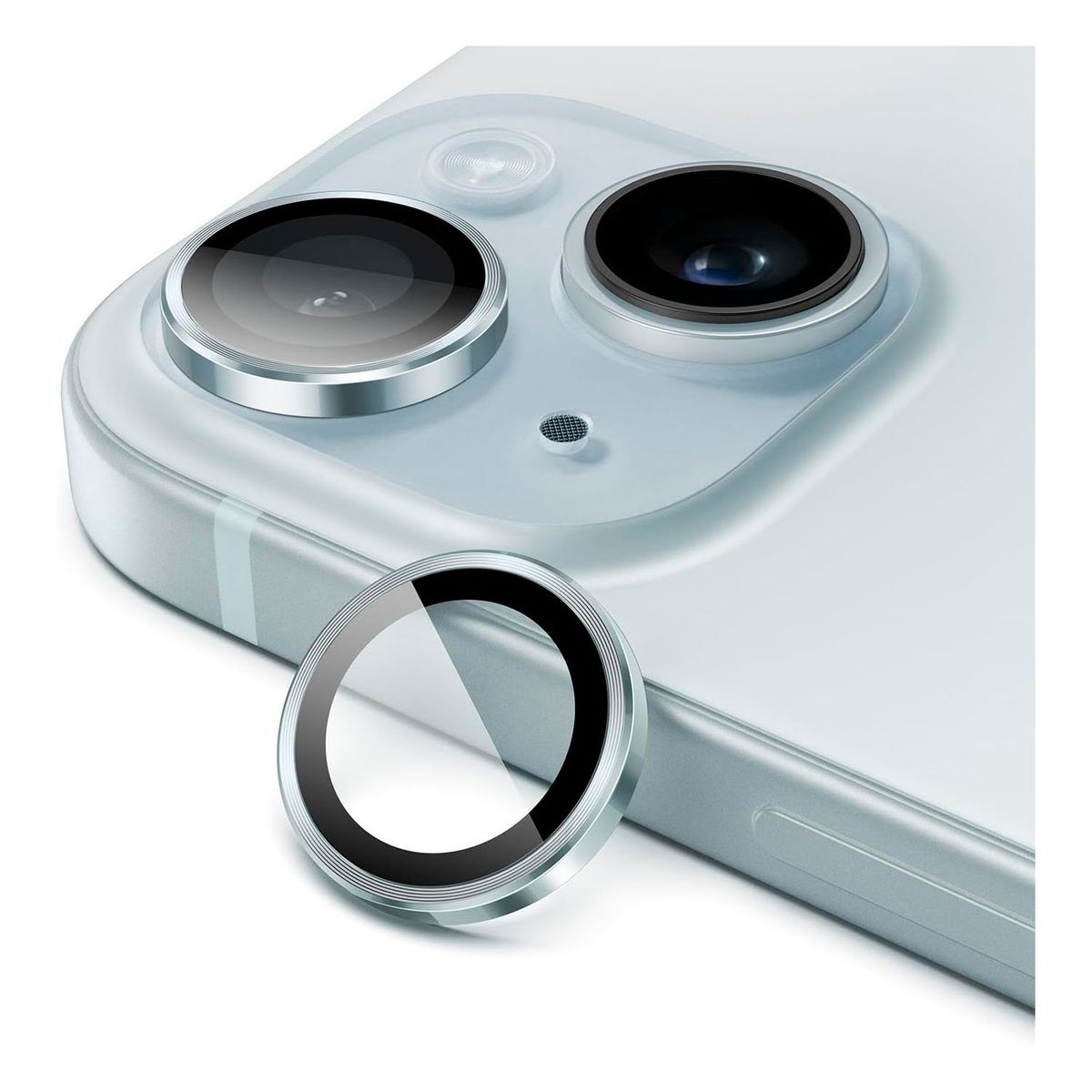 GENERICO - Protector individual para lente de cámaras iPhone 15 Y 15Plus Celeste
