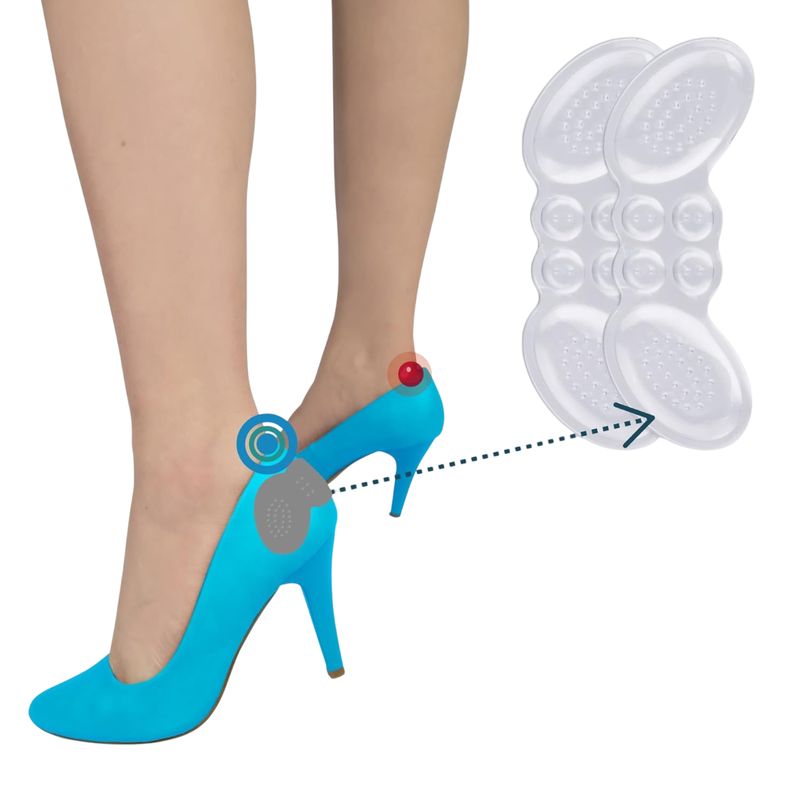 GENERICO - AGARRES DE SILICONA SUAVE PARA EL TALÓN 3 PARES