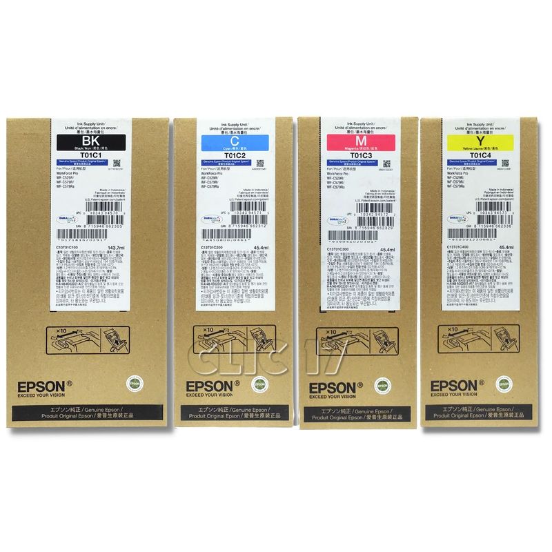 EPSON - Kit Bolsa de Tinta T01C Negro Cian Magenta Amarillo Original