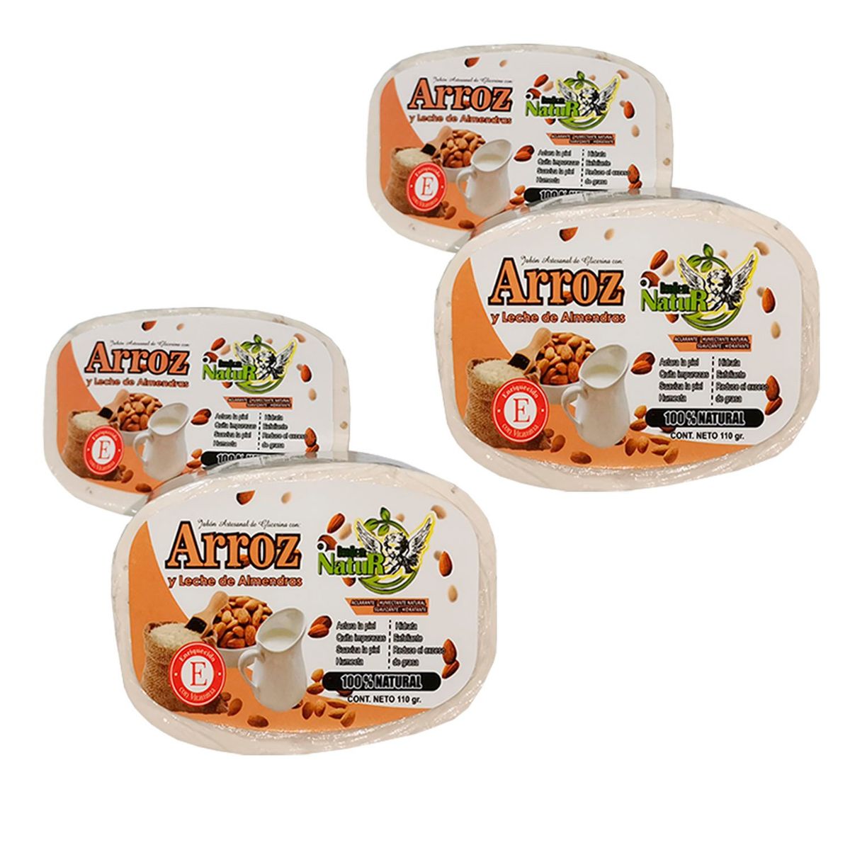 GENERICO - Jabón de arroz blanqueador natural  con vitamina E 4 Und