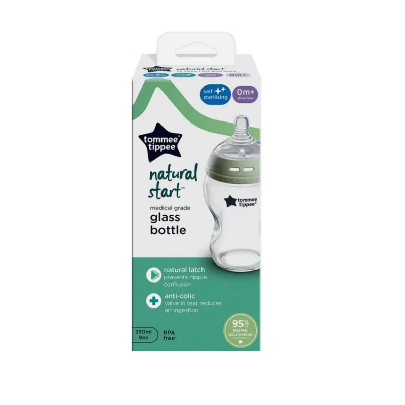 TOMMEE TIPPEE - Biberon De Vidrio Recien Nacido Nature Start 9oz - 250ml