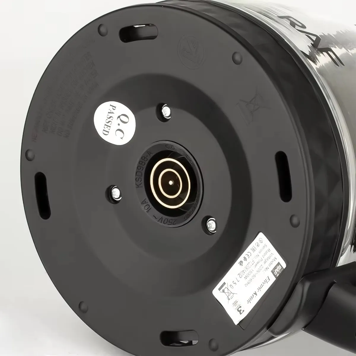 RAFF - HERVIDOR ELÉCTRICO VIDRIO TRANSPARENTE 2L LUZ LED NEGRO