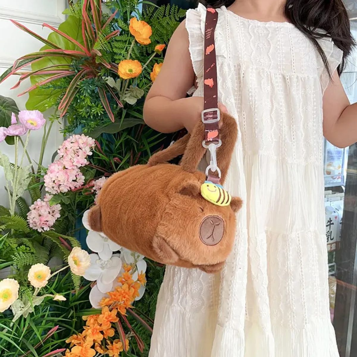 GENERICO - Cartera Bolso Viral Capibara Felpa