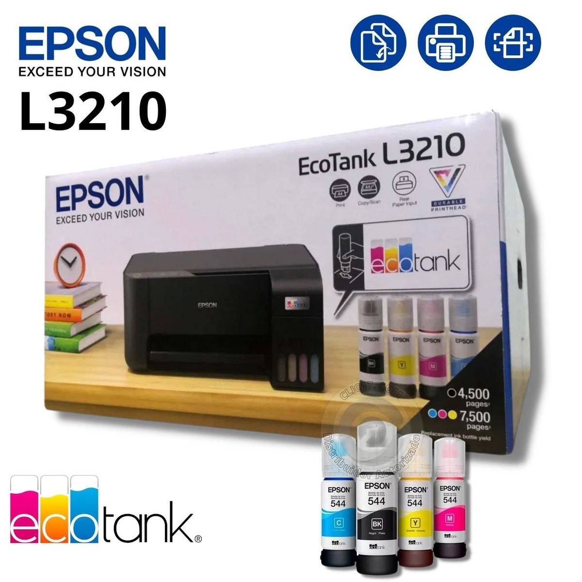 EPSON - Impresora Multifuncional de Tinta Epson EcoTank L3210