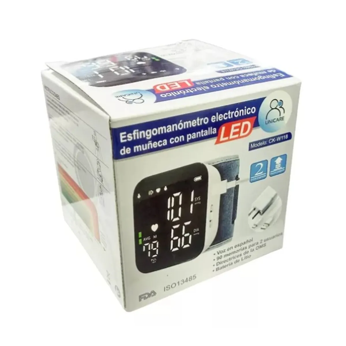 GENERICO - Tensiómetro DE MUÑECA Digital Batería Recargable Con Altavoz