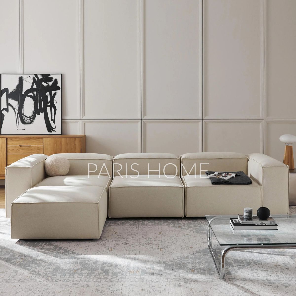 GENERICO - Seccional Rinconera 4 Plazas Monarch Tejido - Blanco