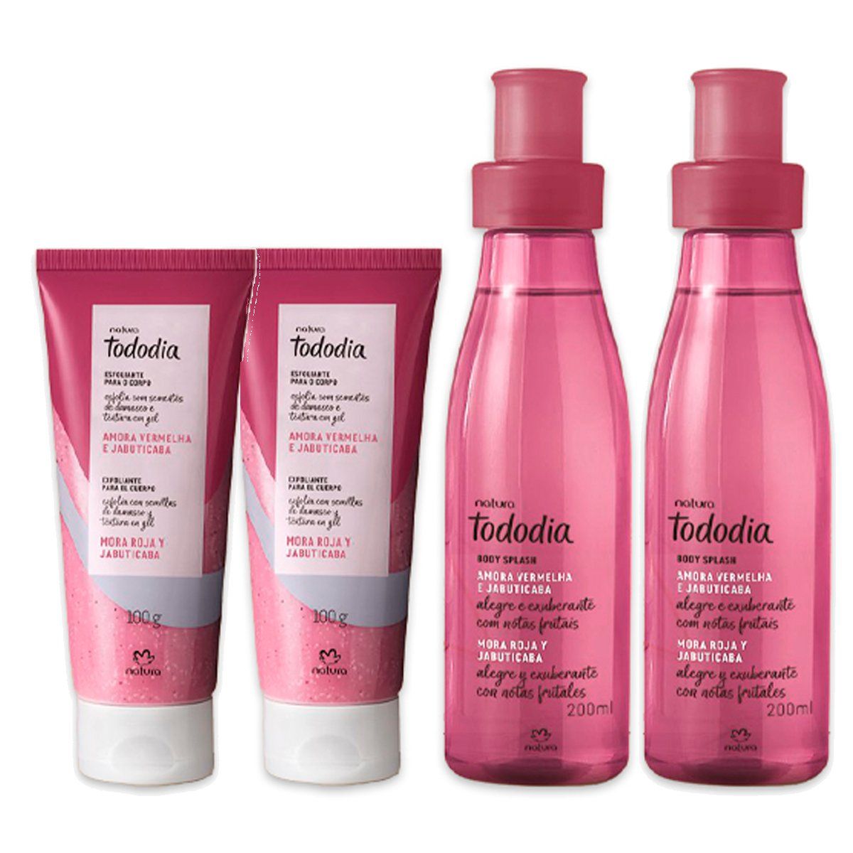 Natura - KIT X2 Tododia Mora roja y jabuticaba Splash con Jabon Liquido Exfoliante