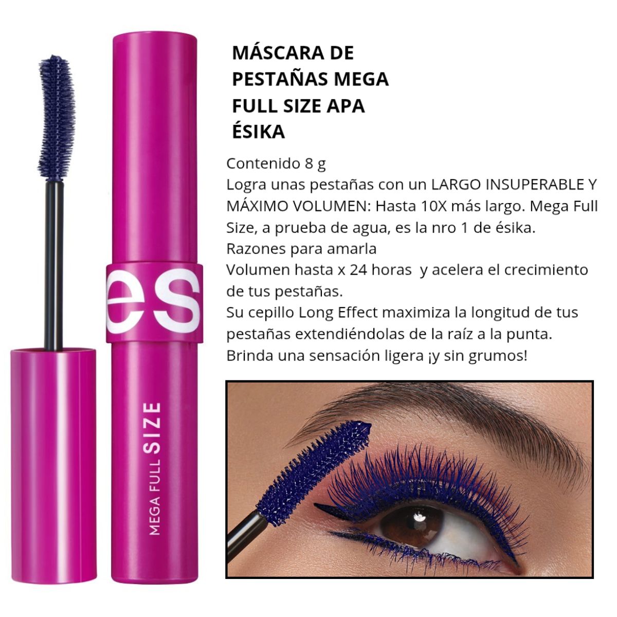 ESIKA - Rimel máscara de pestañas Mega full Size APA ÉSIKA AZUL